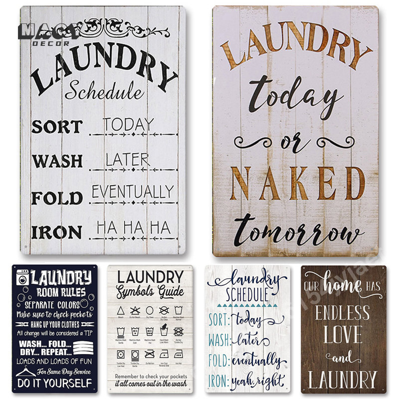 Home Bathroom Wall Decor - Plaque Métallique Vintage avec Slogan pour