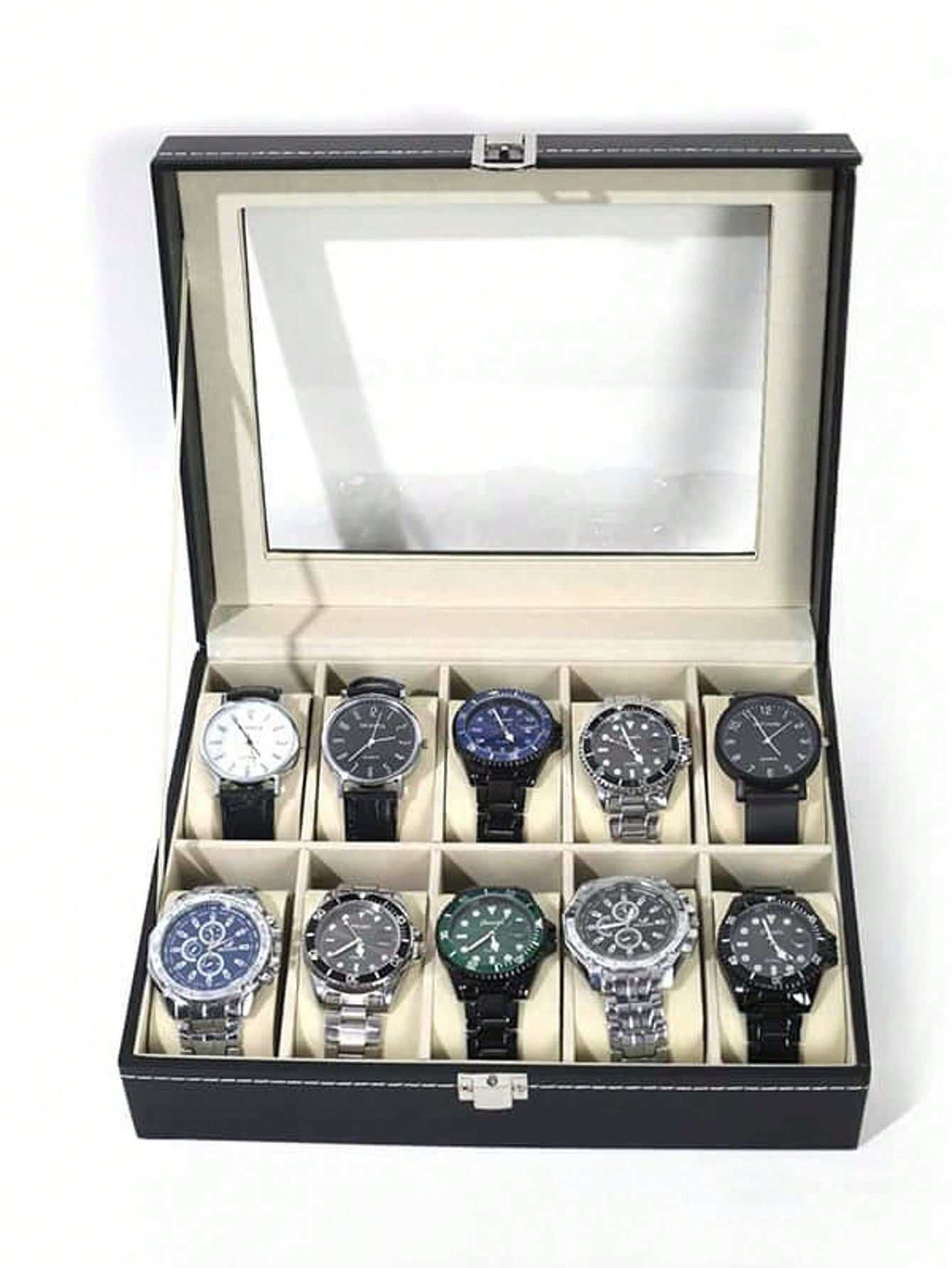 Home Bathroom Vanity - Boîte à montres en cuir avec