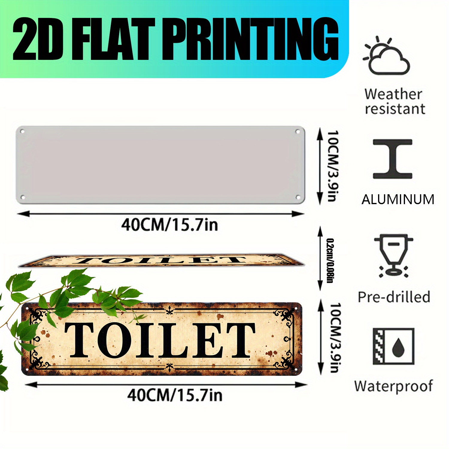 Panneau d'art mural 2D plat et - Home Bathroom Wall Decor avis et prix