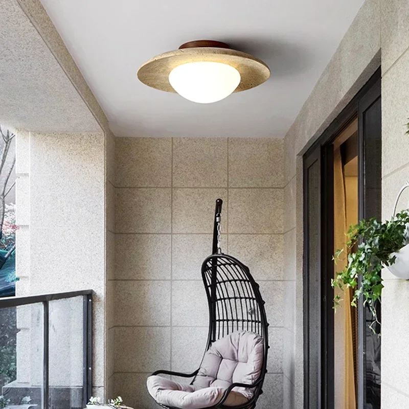 Plafonnier LED en pierre natur - Japan Bathroom.Home avis et prix
