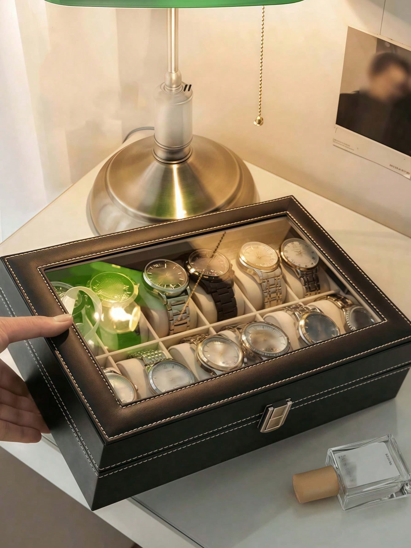 Boîte à montres en cuir avec s - Home Bathroom Vanity avis et prix