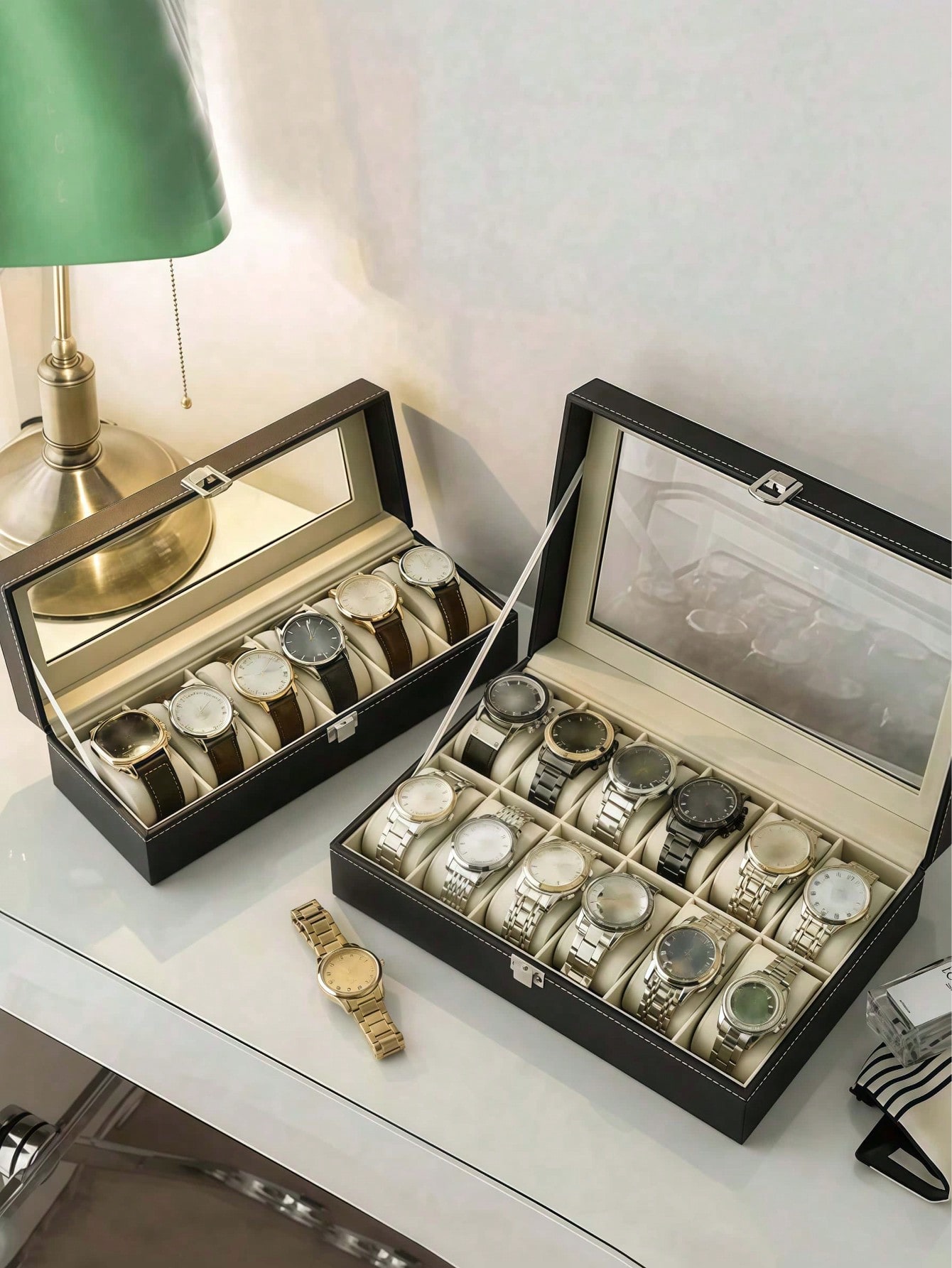Boîte à montres en cuir avec s - Home Bathroom Vanity avis et prix