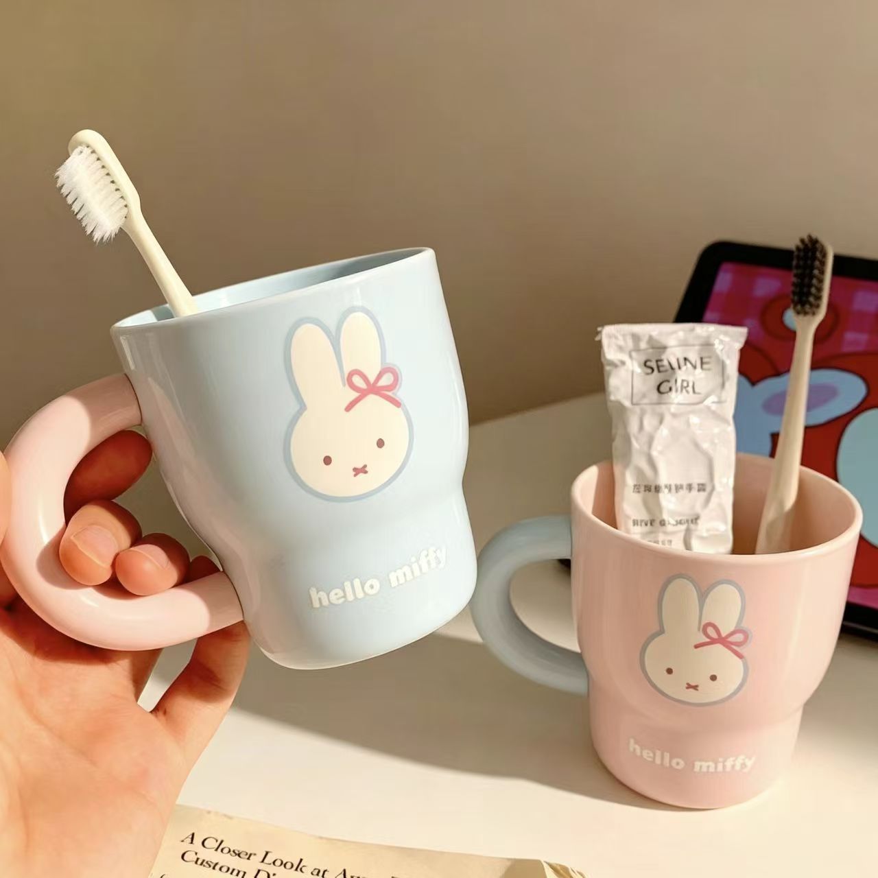 Tasse à dents en plastique mot - Home Edit Bathroom avis et prix