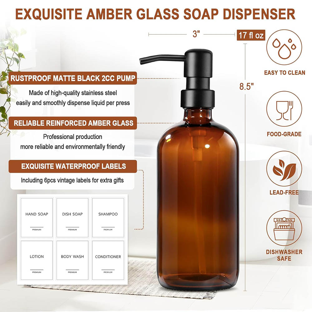 Distributeur de savon en verre - Soap Dispenser Pump avis et prix