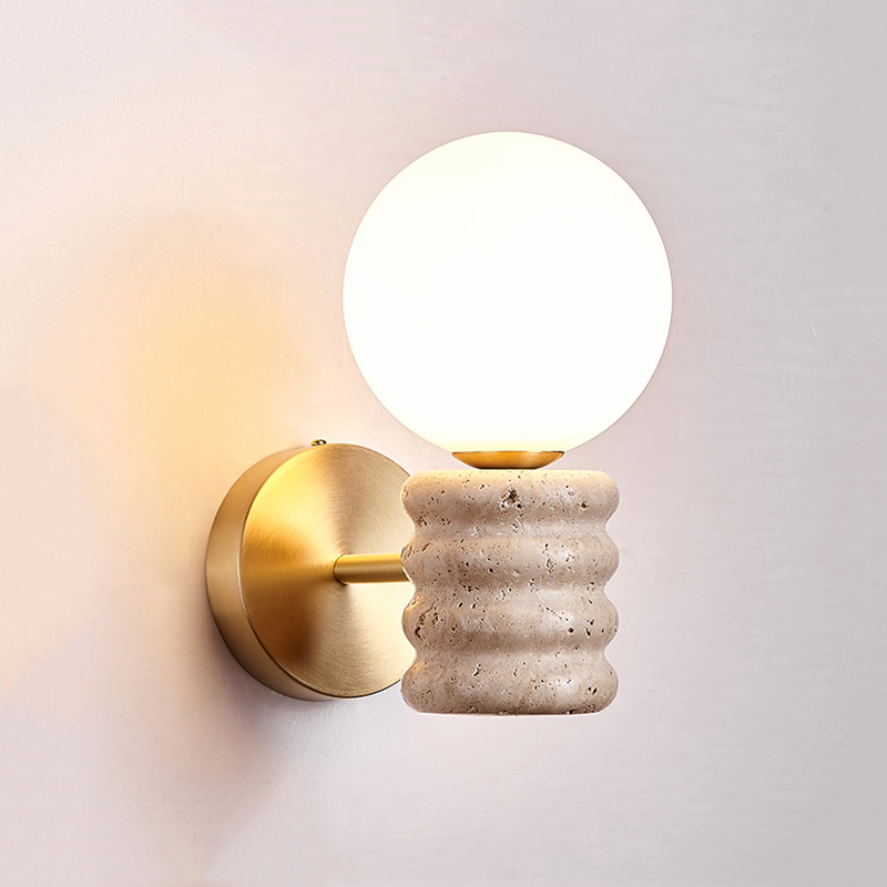 Lampe murale en travertin jaun - Japanese Home Bathroom Design avis et prix